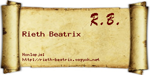 Rieth Beatrix névjegykártya